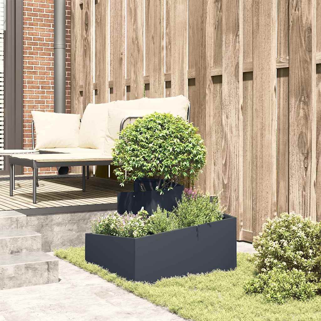 Tuin Bloempot Antraciet 60 x 60 x 50 cm Koudgewalst staal is nu te koop bij PeponiXL, paradijselijk wonen!