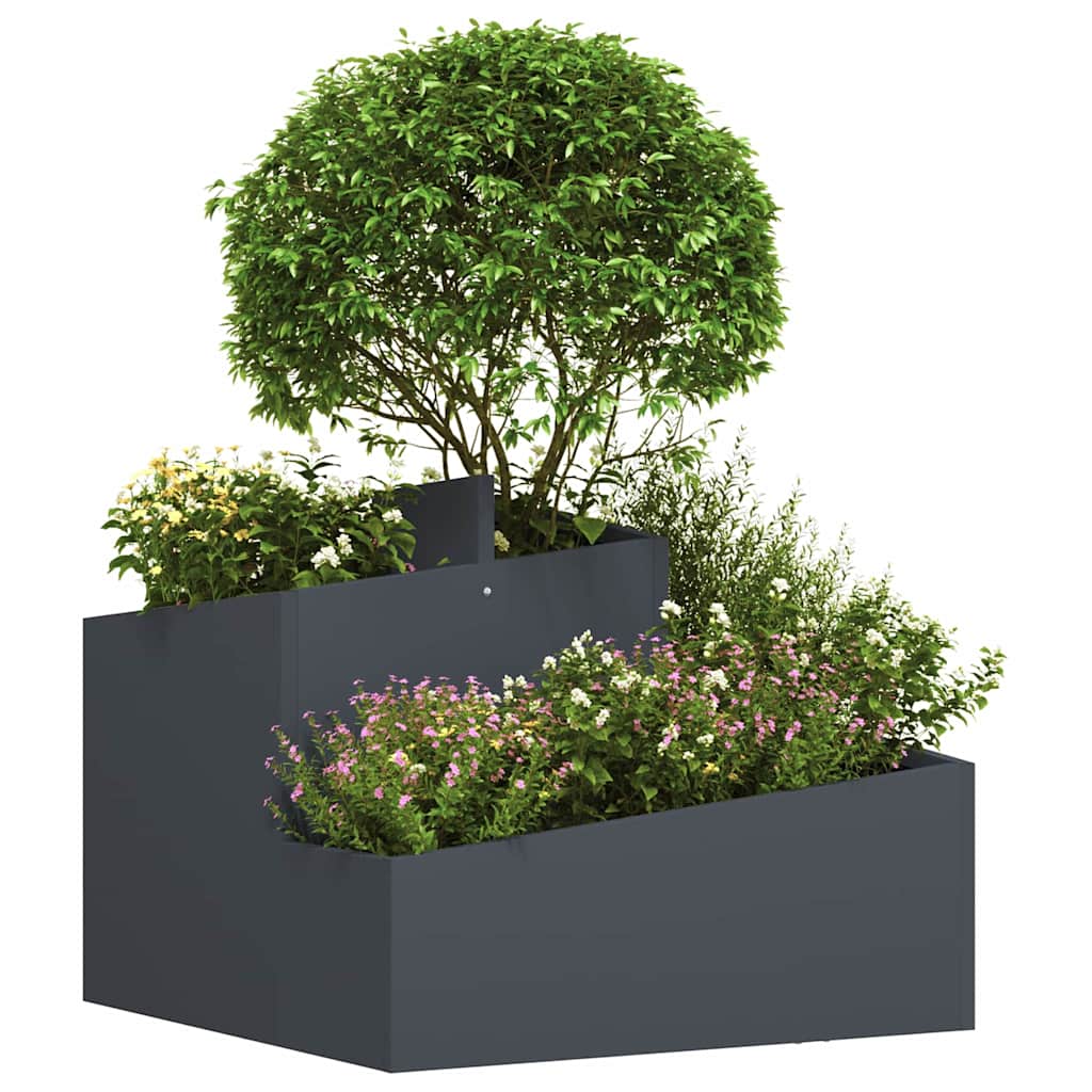 Tuin Bloempot Antraciet 60 x 60 x 50 cm Koudgewalst staal is nu te koop bij PeponiXL, paradijselijk wonen!