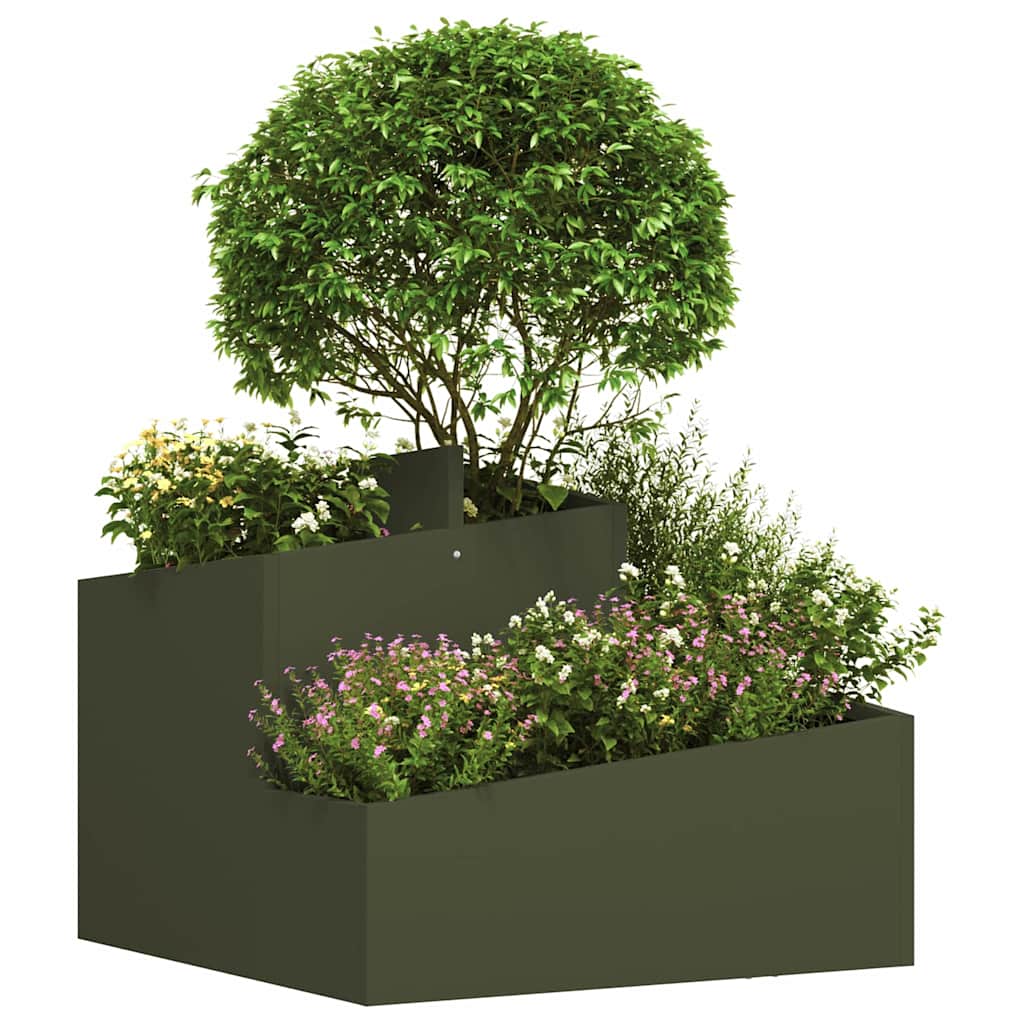 Tuin Bloempot Olijf Groen 60 x 60 x 50 cm Koudgewalst staal is nu te koop bij PeponiXL, paradijselijk wonen!