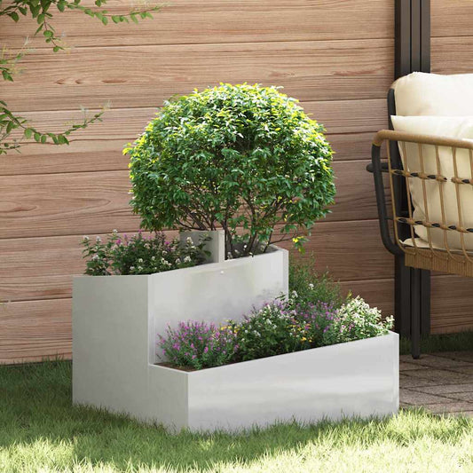 Tuin Bloempot Zilver 60 x 60 x 50 cm Roestvrij staal is nu te koop bij PeponiXL, paradijselijk wonen!