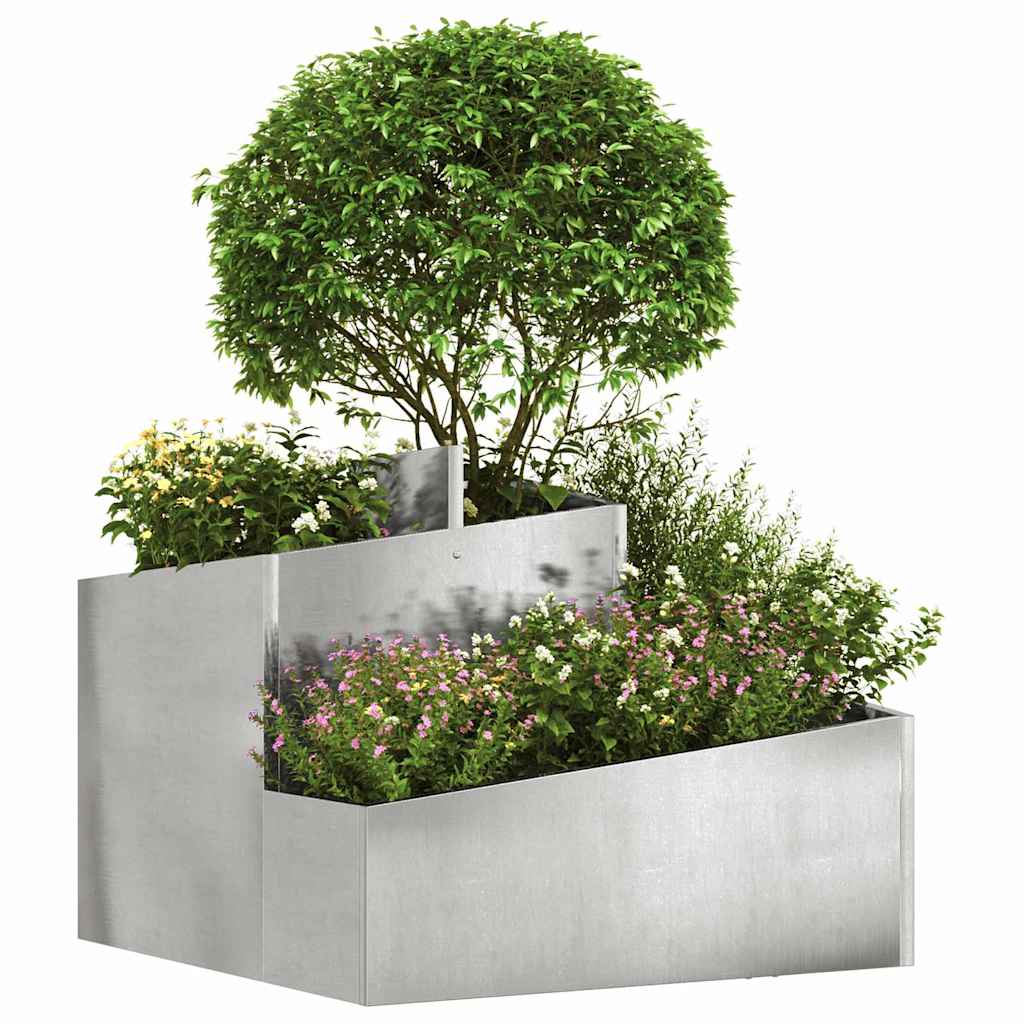 Tuin Bloempot Zilver 60 x 60 x 50 cm Roestvrij staal is nu te koop bij PeponiXL, paradijselijk wonen!