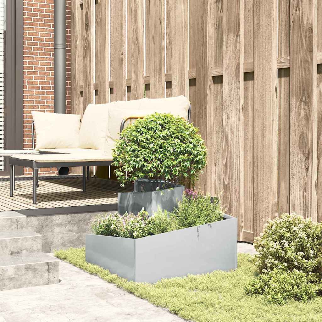 Tuin Bloempot Zilver 60 x 60 x 50 cm Gegalvaniseerd staal is nu te koop bij PeponiXL, paradijselijk wonen!
