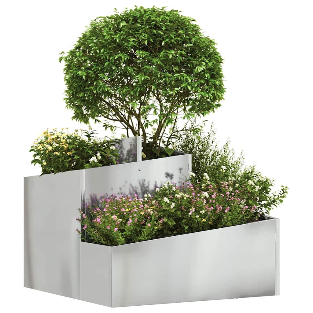 Tuin Bloempot Zilver 60 x 60 x 50 cm Gegalvaniseerd staal is nu te koop bij PeponiXL, paradijselijk wonen!