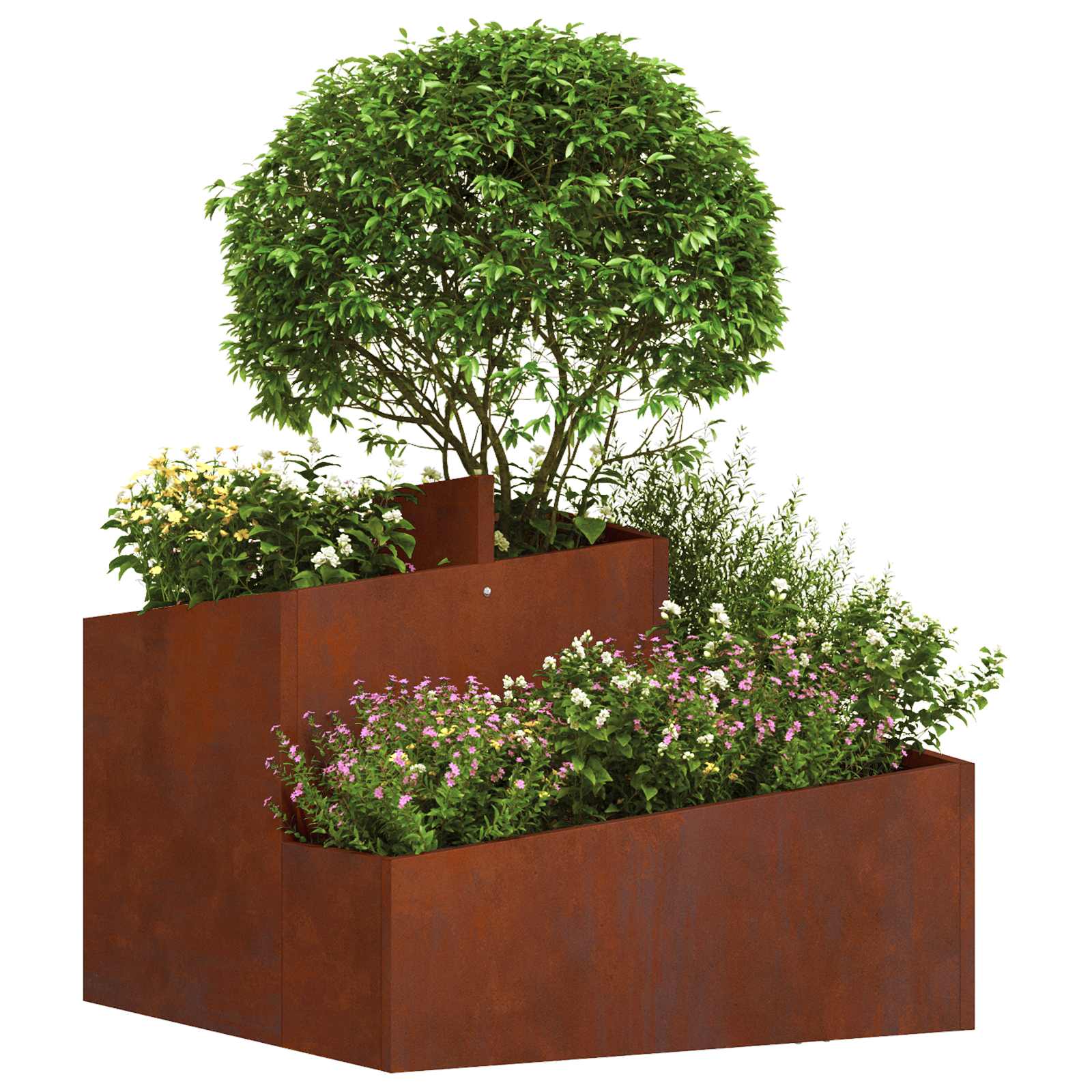 Tuin Bloempot Bruin 60 x 60 x 50 cm Cortenstaal is nu te koop bij PeponiXL, paradijselijk wonen!