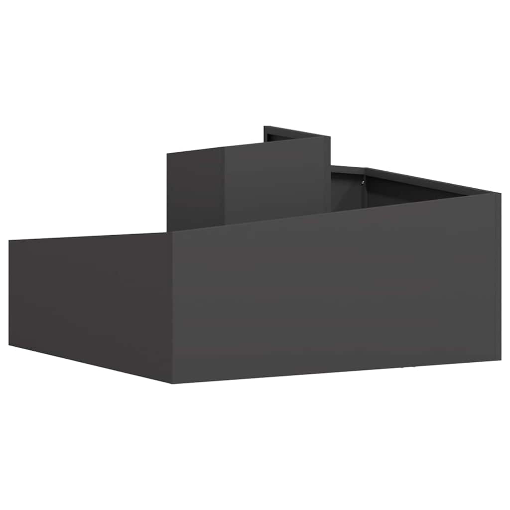 Tuin Bloempot Zwart 80 x 80 x 50 cm Koudgewalst staal is nu te koop bij PeponiXL, paradijselijk wonen!