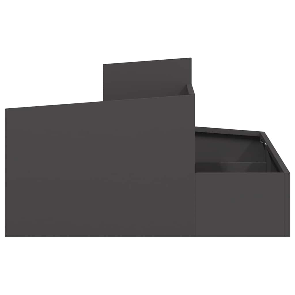 Tuin Bloempot Zwart 80 x 80 x 50 cm Koudgewalst staal is nu te koop bij PeponiXL, paradijselijk wonen!