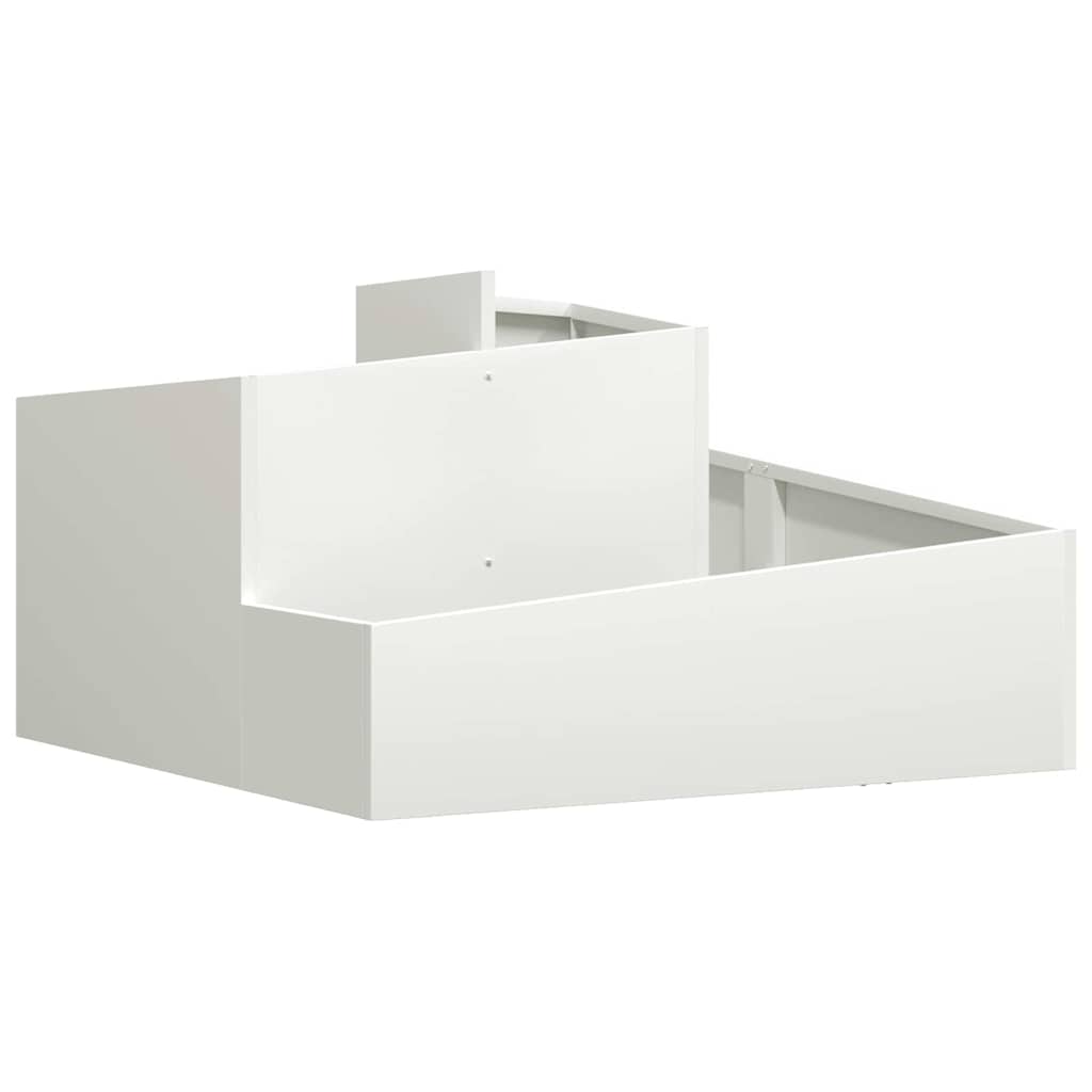 Tuin Bloempot Wit 80 x 80 x 50 cm Koudgewalst staal is nu te koop bij PeponiXL, paradijselijk wonen!