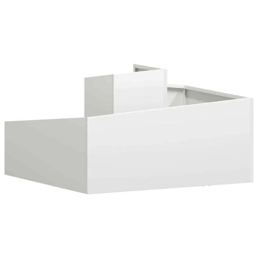Tuin Bloempot Wit 80 x 80 x 50 cm Koudgewalst staal is nu te koop bij PeponiXL, paradijselijk wonen!