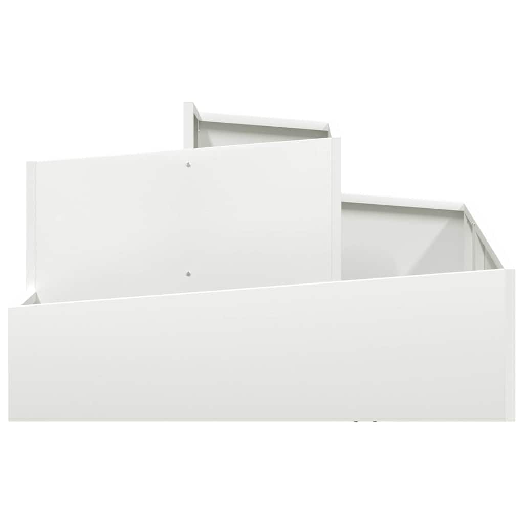 Tuin Bloempot Wit 80 x 80 x 50 cm Koudgewalst staal is nu te koop bij PeponiXL, paradijselijk wonen!