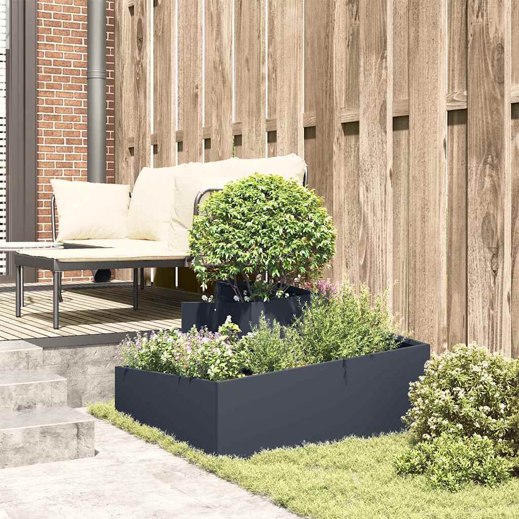 Tuin Bloempot Antraciet 80 x 80 x 50 cm Koudgewalst staal is nu te koop bij PeponiXL, paradijselijk wonen!
