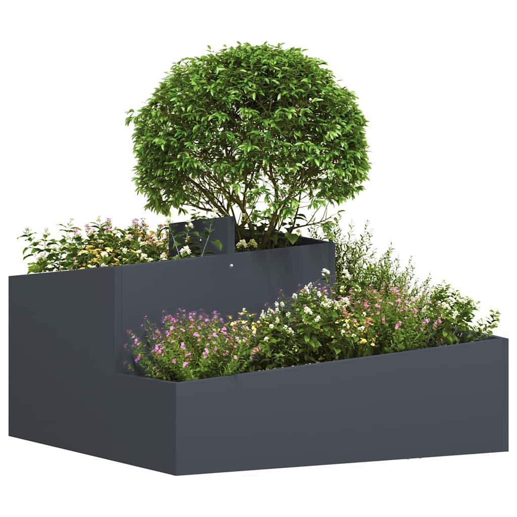 Tuin Bloempot Antraciet 80 x 80 x 50 cm Koudgewalst staal is nu te koop bij PeponiXL, paradijselijk wonen!
