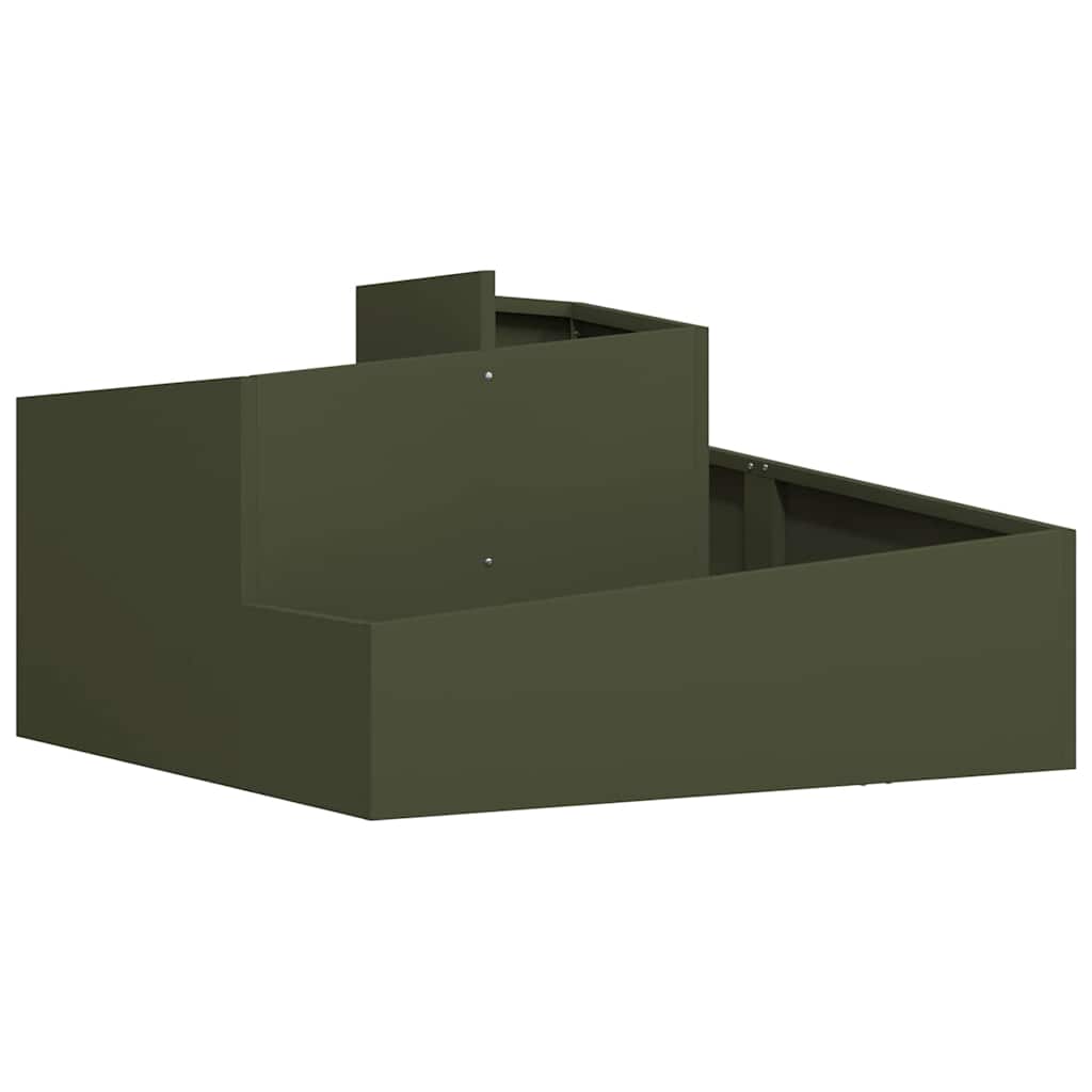 Tuin Bloempot Olijf Groen 80 x 80 x 50 cm Koudgewalst staal is nu te koop bij PeponiXL, paradijselijk wonen!