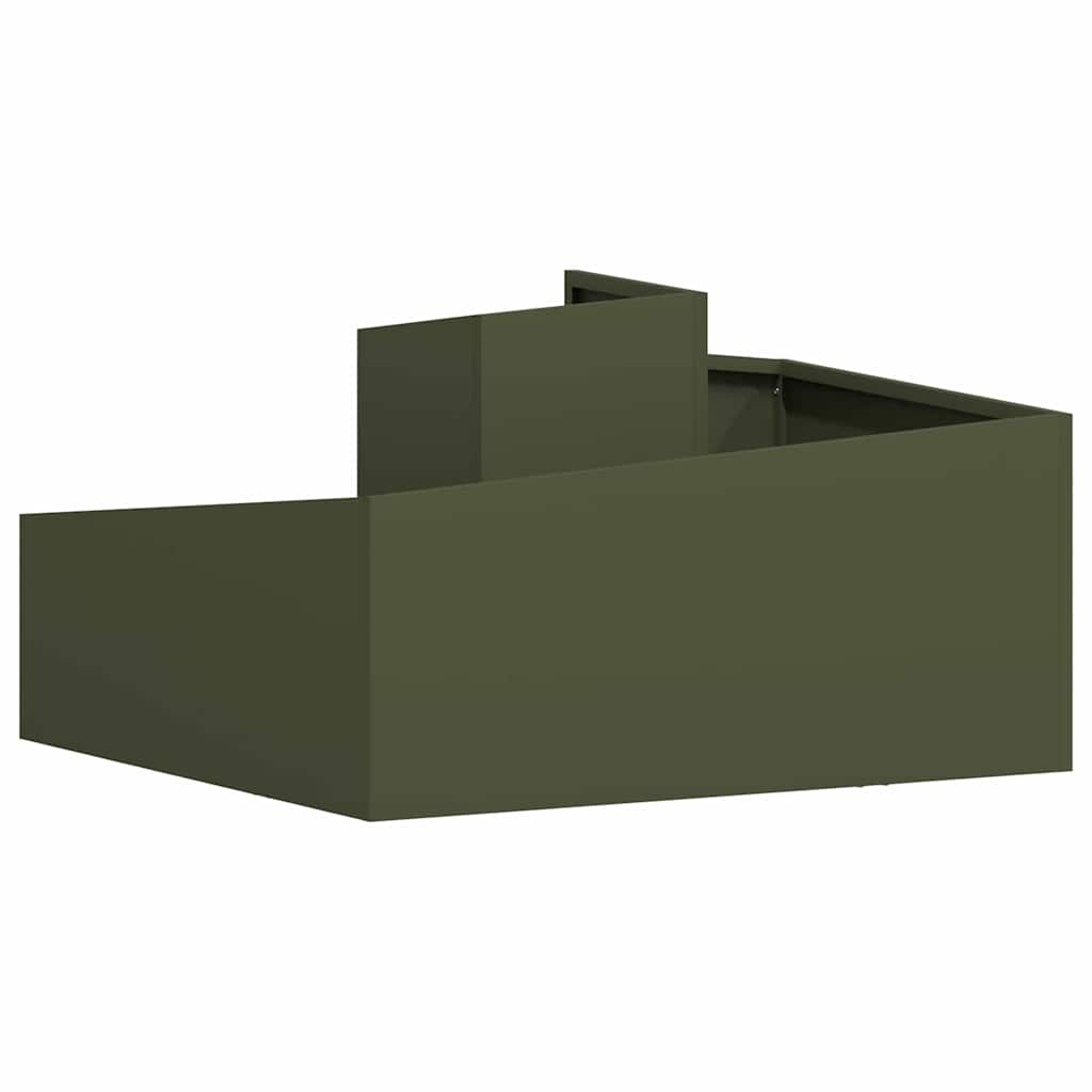 Tuin Bloempot Olijf Groen 80 x 80 x 50 cm Koudgewalst staal is nu te koop bij PeponiXL, paradijselijk wonen!