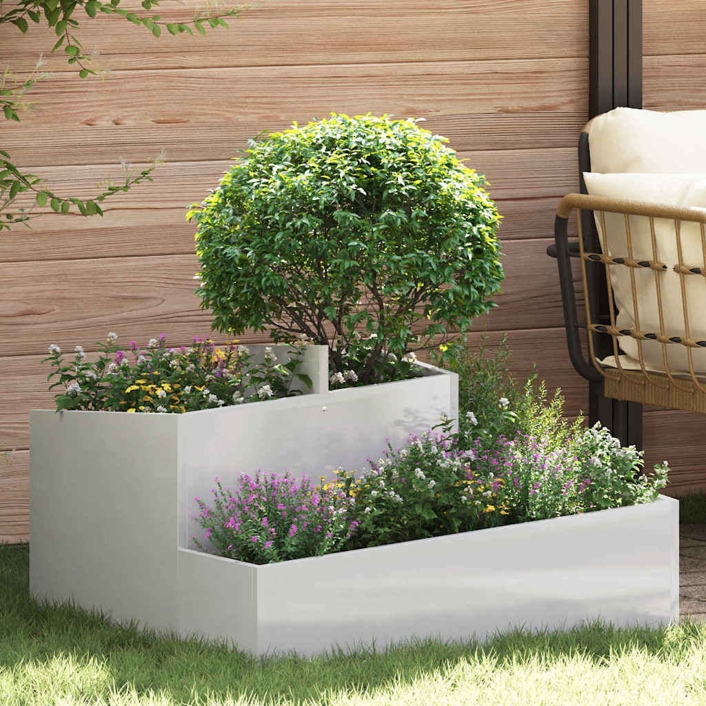 Tuin Bloempot Zilver 80 x 80 x 50 cm Roestvrij staal is nu te koop bij PeponiXL, paradijselijk wonen!
