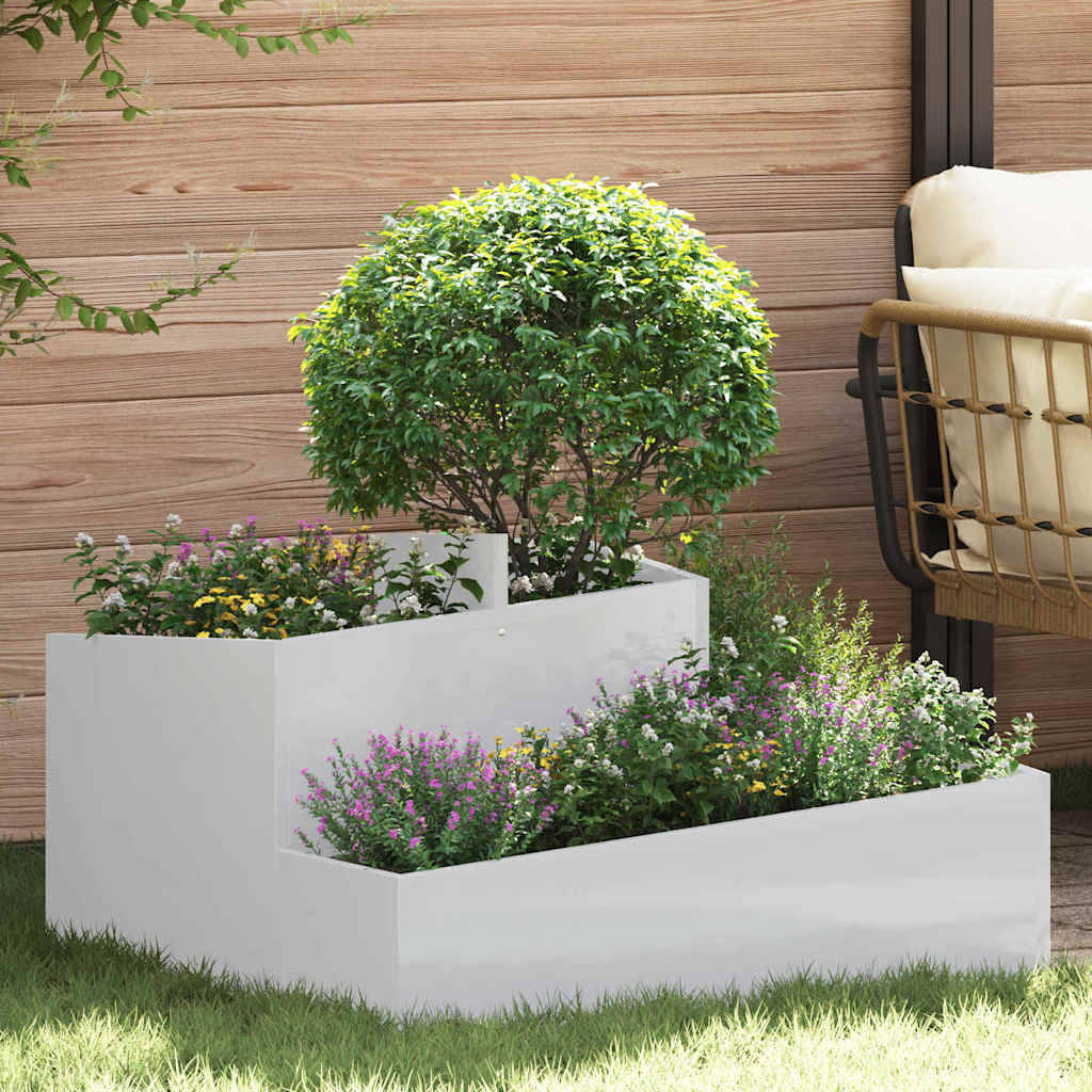Tuin Bloempot Zilver 80 x 80 x 50 cm Gegalvaniseerd staal is nu te koop bij PeponiXL, paradijselijk wonen!