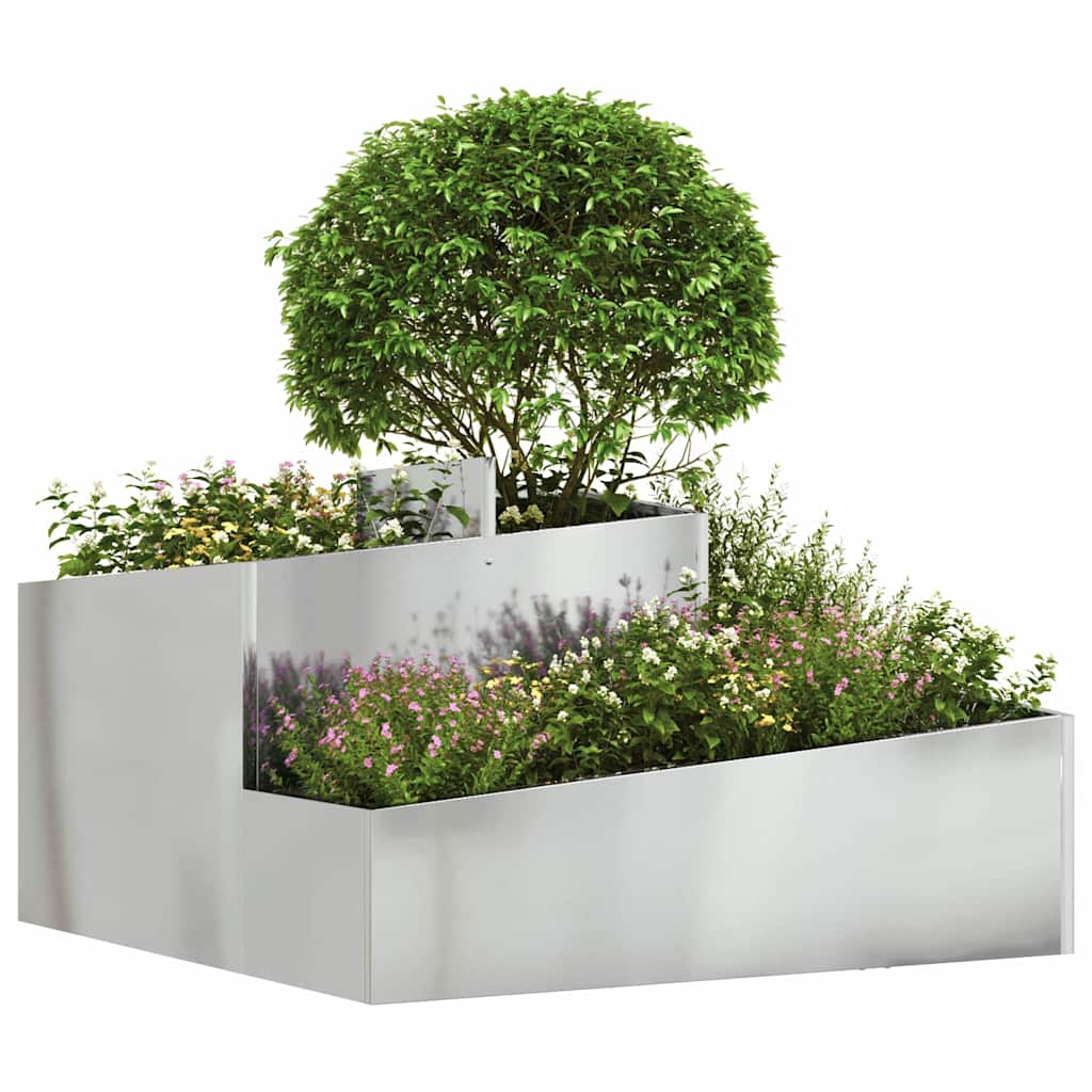 Tuin Bloempot Zilver 80 x 80 x 50 cm Gegalvaniseerd staal is nu te koop bij PeponiXL, paradijselijk wonen!