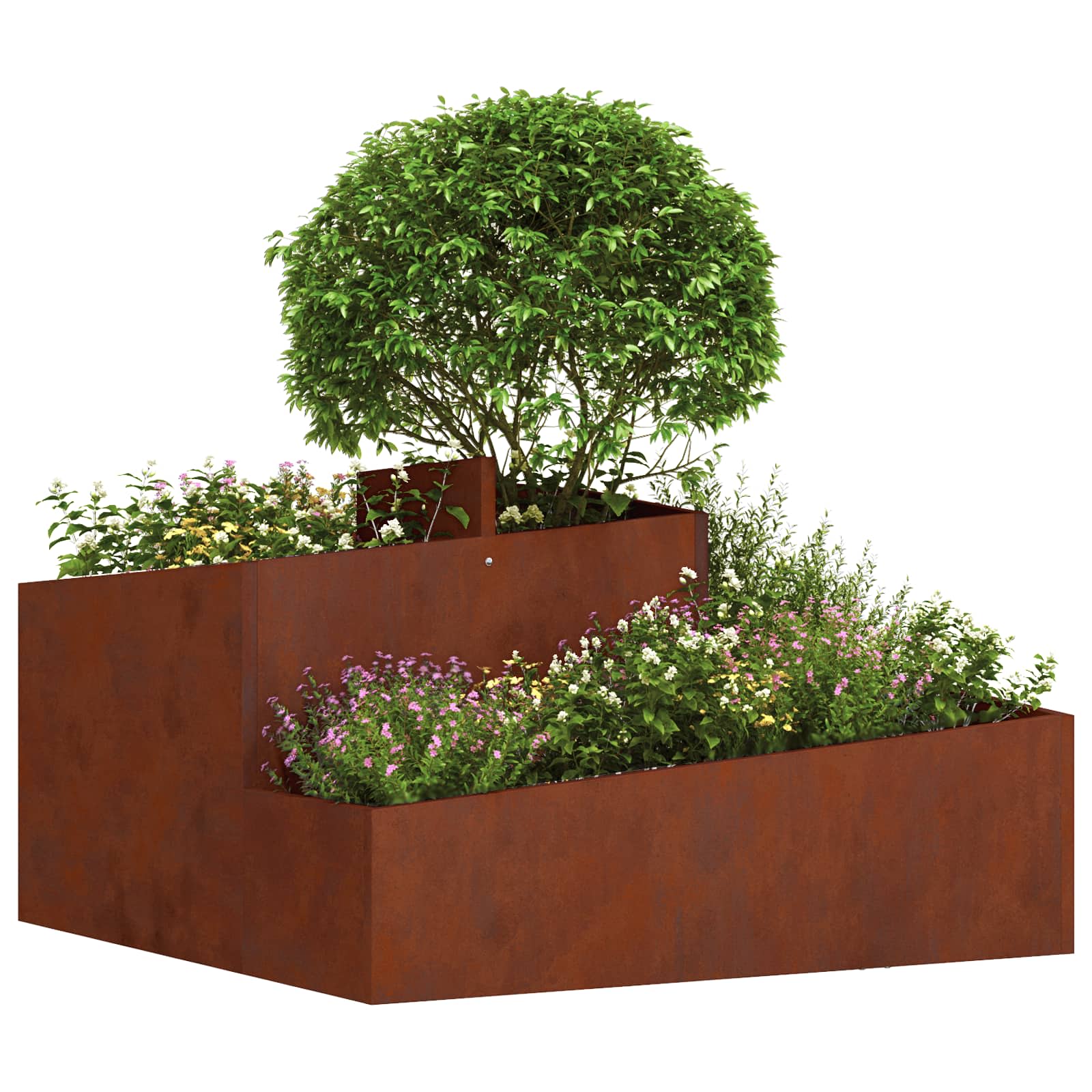 Tuin Bloempot Bruin 80 x 80 x 50 cm Cortenstaal is nu te koop bij PeponiXL, paradijselijk wonen!