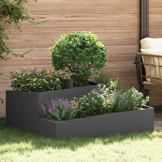 Tuin Bloempot Zwart 100 x 100 x 50 cm Koudgewalst staal is nu te koop bij PeponiXL, paradijselijk wonen!