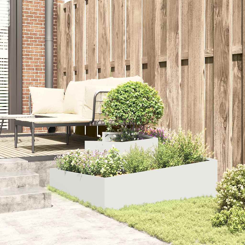Tuin Bloempot Wit 100 x 100 x 50 cm Koudgewalst staal is nu te koop bij PeponiXL, paradijselijk wonen!