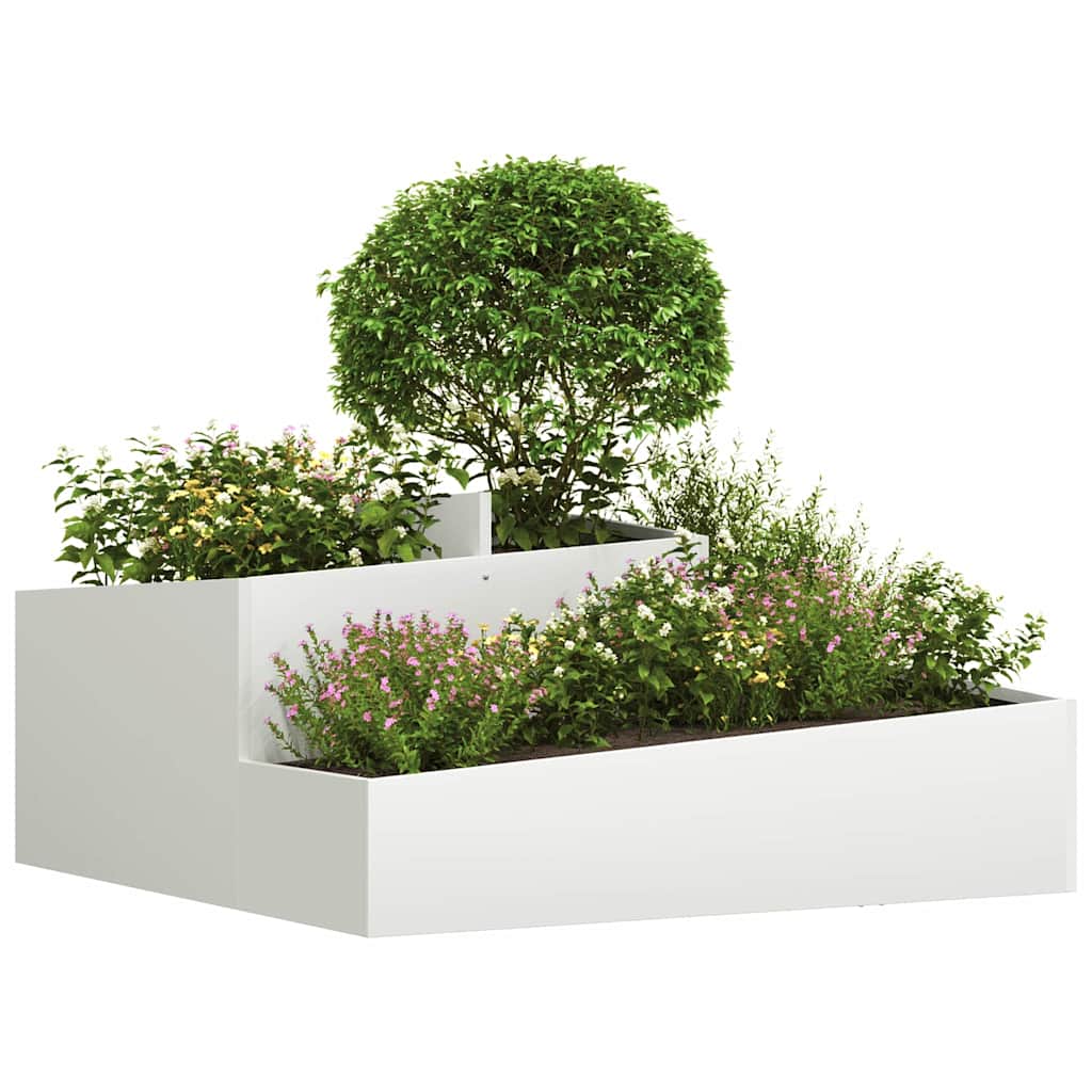 Tuin Bloempot Wit 100 x 100 x 50 cm Koudgewalst staal is nu te koop bij PeponiXL, paradijselijk wonen!