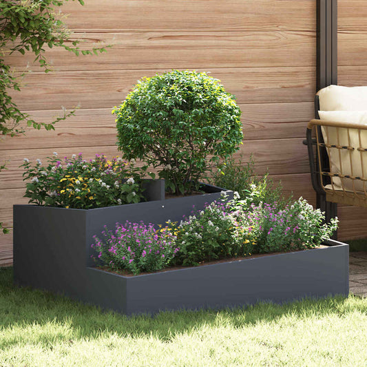 Tuin Bloempot Antraciet 100 x 100 x 50 cm Koudgewalst staal is nu te koop bij PeponiXL, paradijselijk wonen!