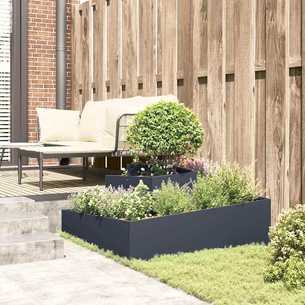 Tuin Bloempot Antraciet 100 x 100 x 50 cm Koudgewalst staal is nu te koop bij PeponiXL, paradijselijk wonen!