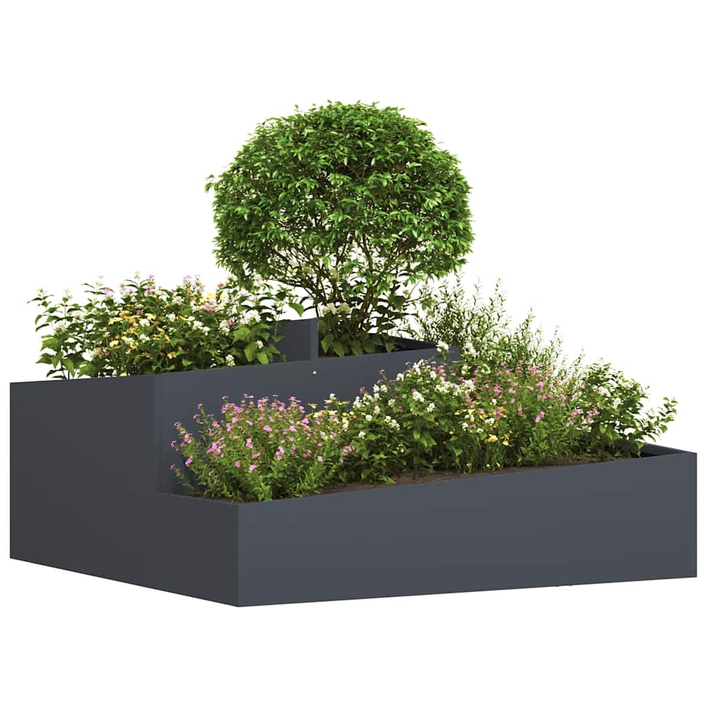 Tuin Bloempot Antraciet 100 x 100 x 50 cm Koudgewalst staal is nu te koop bij PeponiXL, paradijselijk wonen!