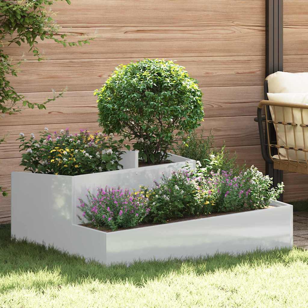Tuin Bloempot Zilver 100 x 100 x 50 cm Gegalvaniseerd staal is nu te koop bij PeponiXL, paradijselijk wonen!
