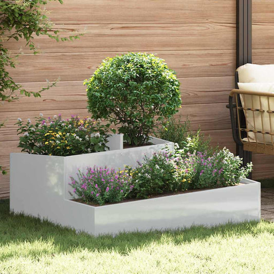 Tuin Bloempot Zilver 100 x 100 x 50 cm Gegalvaniseerd staal is nu te koop bij PeponiXL, paradijselijk wonen!