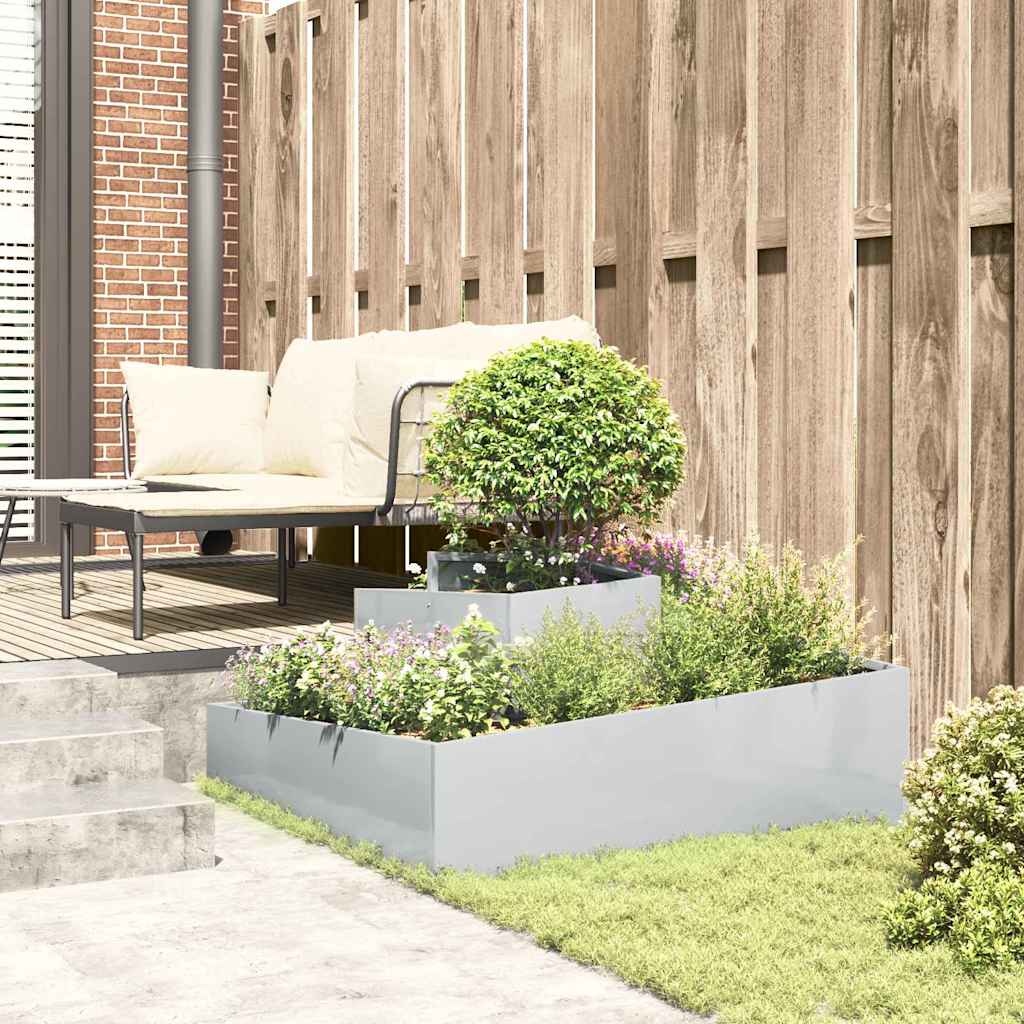 Tuin Bloempot Zilver 100 x 100 x 50 cm Gegalvaniseerd staal is nu te koop bij PeponiXL, paradijselijk wonen!