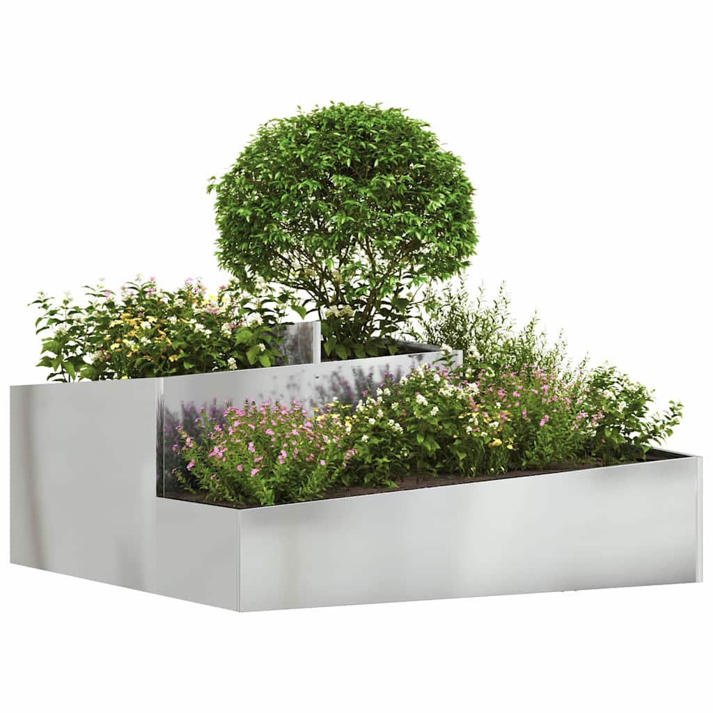 Tuin Bloempot Zilver 100 x 100 x 50 cm Gegalvaniseerd staal is nu te koop bij PeponiXL, paradijselijk wonen!