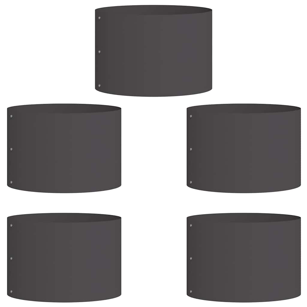 Plantenring 5 pcs Zwart 30 x 30 x 20 cm Koudgewalst staal is nu te koop bij PeponiXL, paradijselijk wonen!