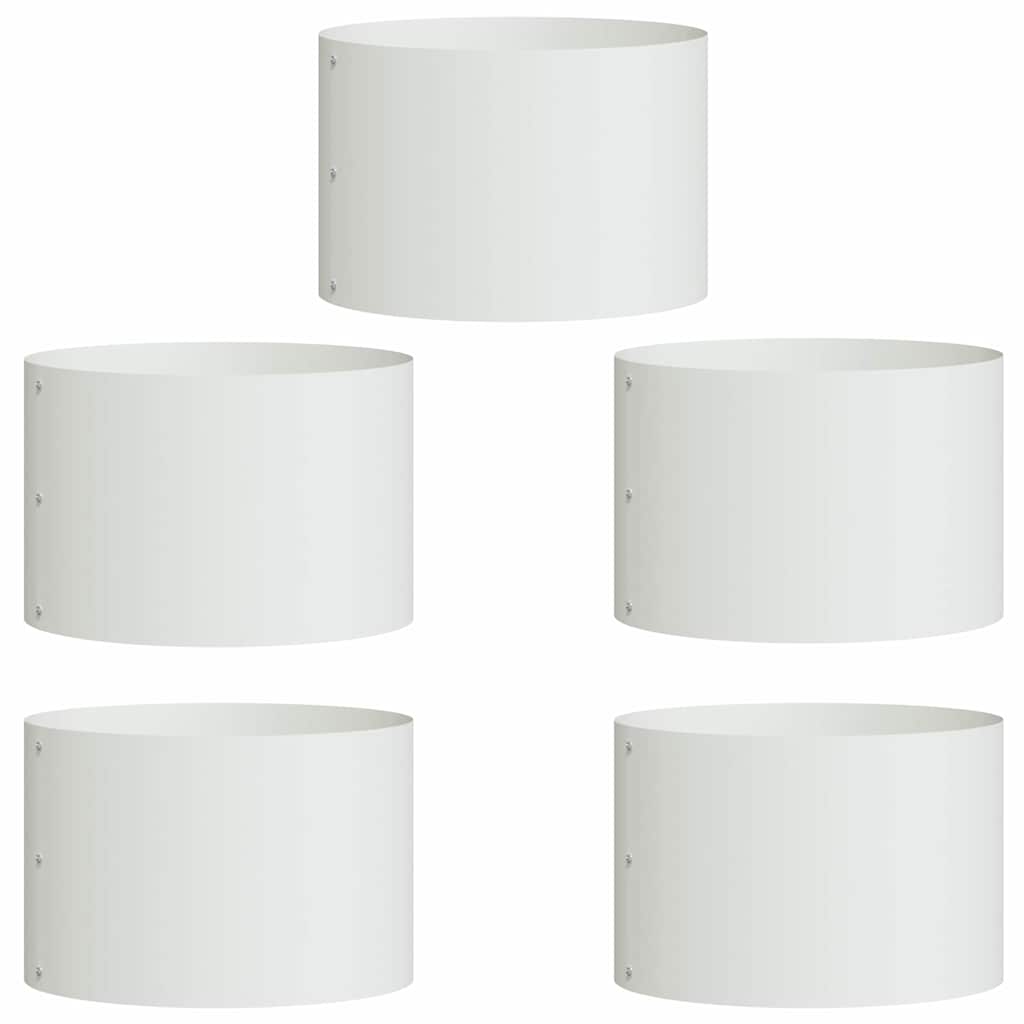 Plantenring 5 pcs Wit 30 x 30 x 20 cm Koudgewalst staal is nu te koop bij PeponiXL, paradijselijk wonen!