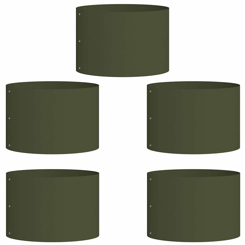 Plantenring 5 pcs Olijf Groen 30 x 30 x 20 cm Koudgewalst staal is nu te koop bij PeponiXL, paradijselijk wonen!