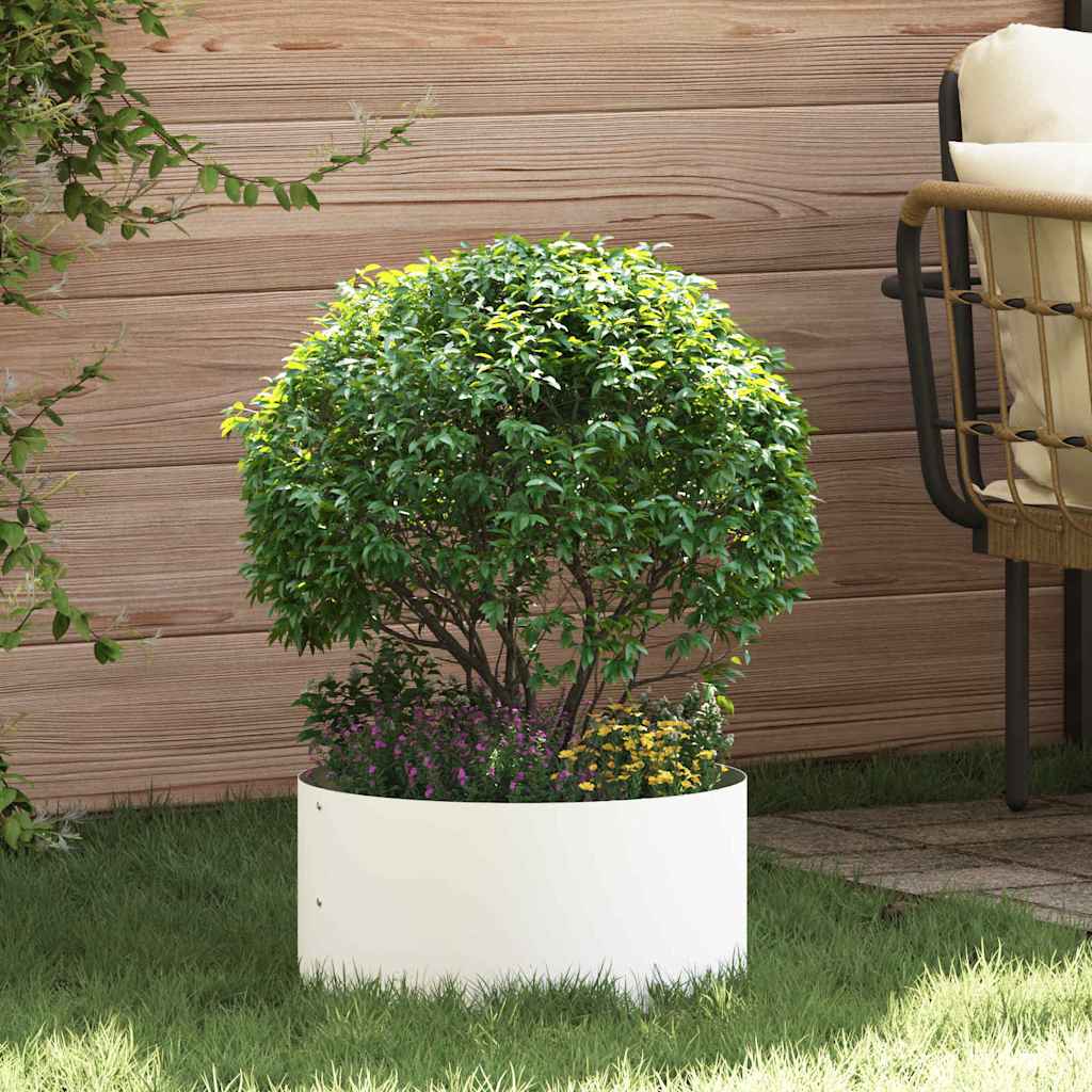 Plantenring 5 pcs Wit 40 x 40 x 20 cm Koudgewalst staal is nu te koop bij PeponiXL, paradijselijk wonen!