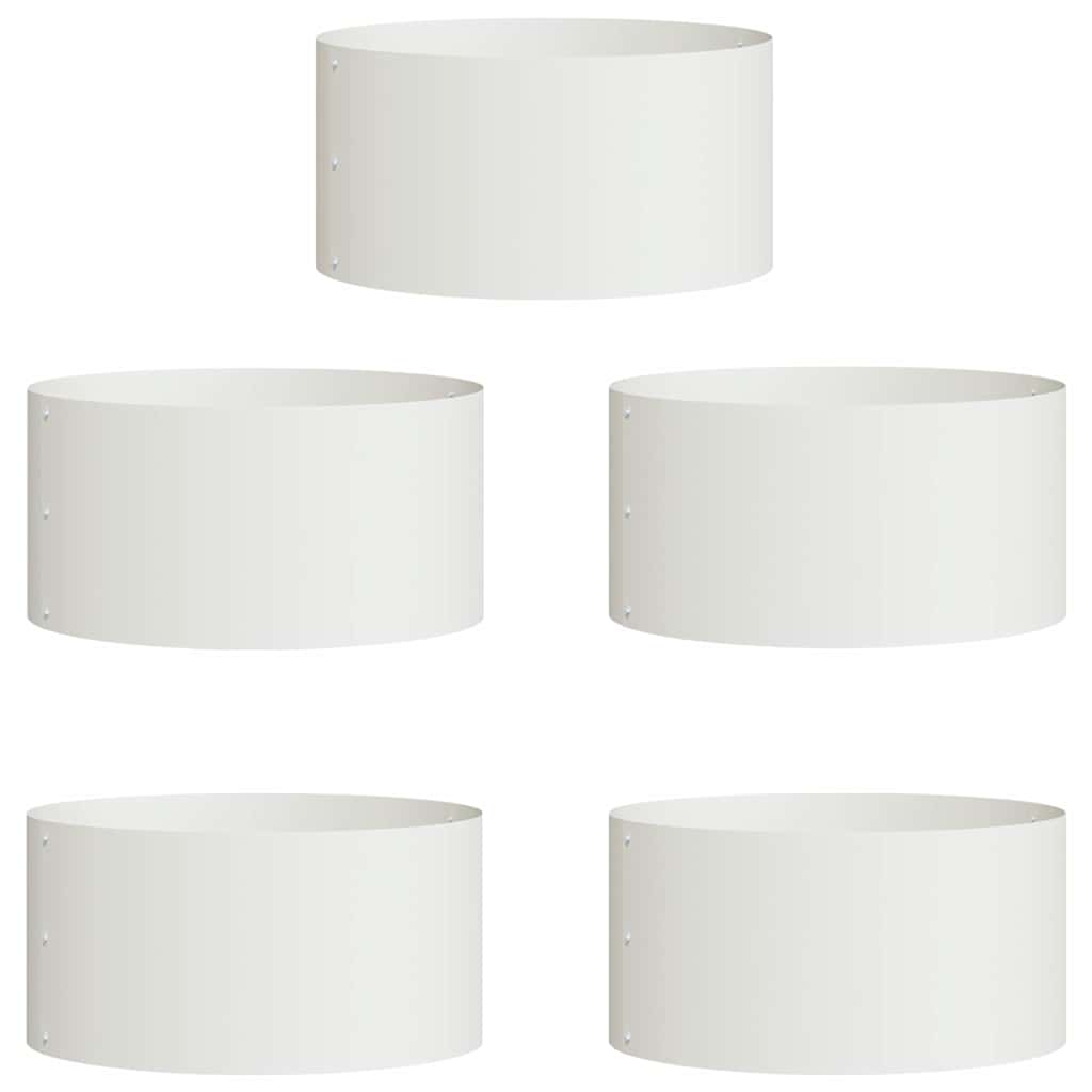 Plantenring 5 pcs Wit 40 x 40 x 20 cm Koudgewalst staal is nu te koop bij PeponiXL, paradijselijk wonen!