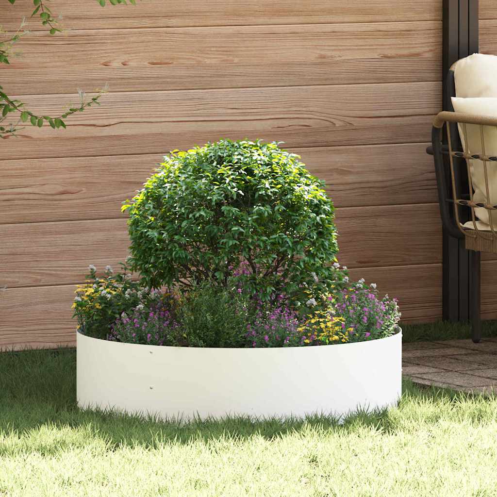 Plantenring Wit 80 x 80 x 20 cm Koudgewalst staal is nu te koop bij PeponiXL, paradijselijk wonen!