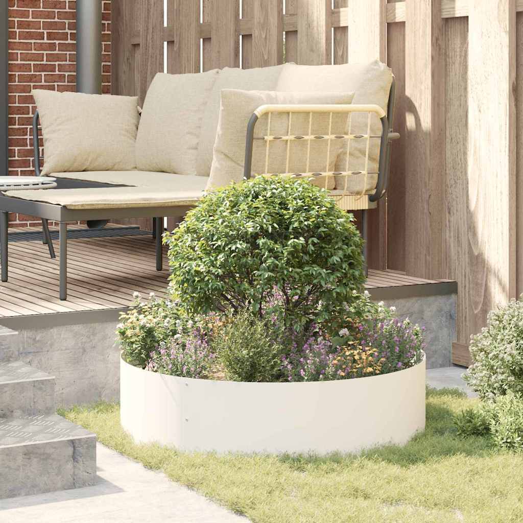 Plantenring 5 pcs Wit 80 x 80 x 20 cm Koudgewalst staal is nu te koop bij PeponiXL, paradijselijk wonen!