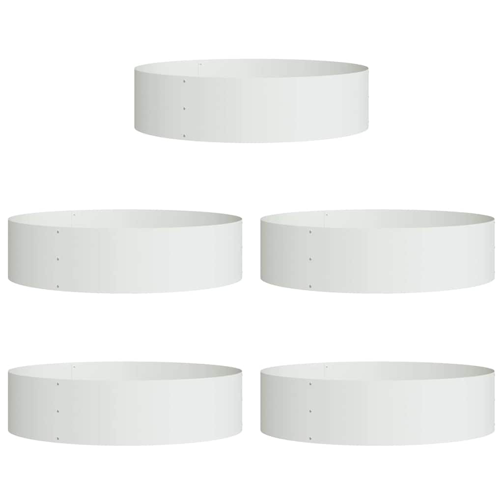 Plantenring 5 pcs Wit 80 x 80 x 20 cm Koudgewalst staal is nu te koop bij PeponiXL, paradijselijk wonen!