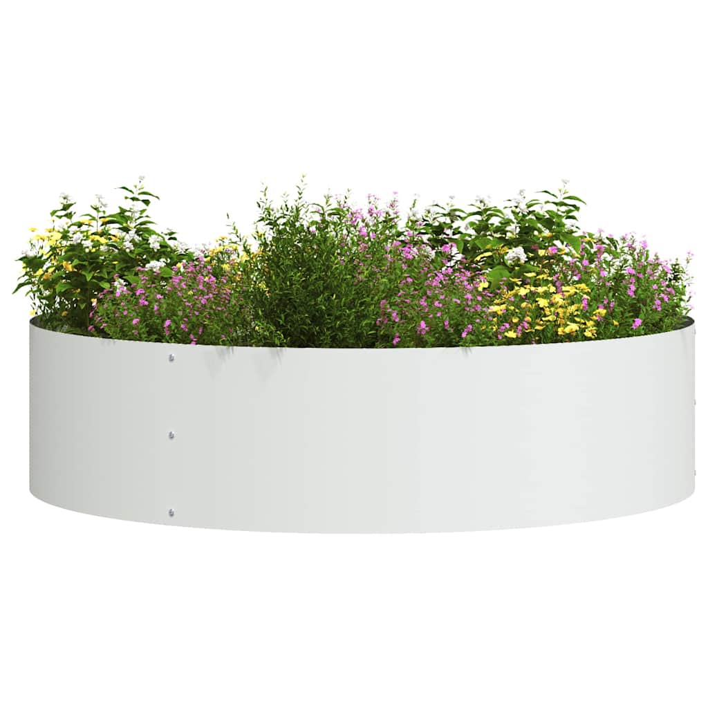 Plantenring 5 pcs Wit 80 x 80 x 20 cm Koudgewalst staal is nu te koop bij PeponiXL, paradijselijk wonen!