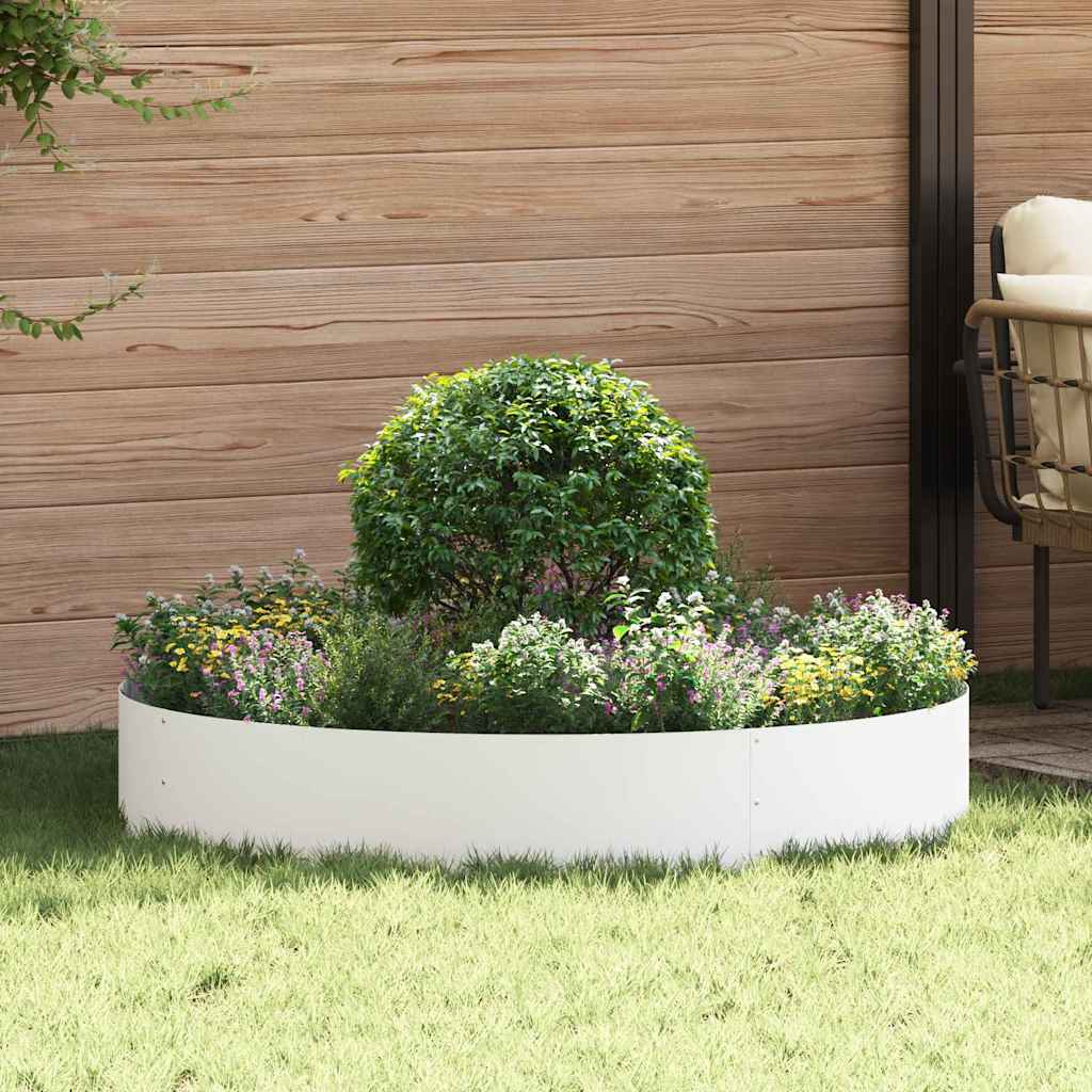 Plantenring 5 pcs Wit 120 x 120 x 20 cm Koudgewalst staal is nu te koop bij PeponiXL, paradijselijk wonen!