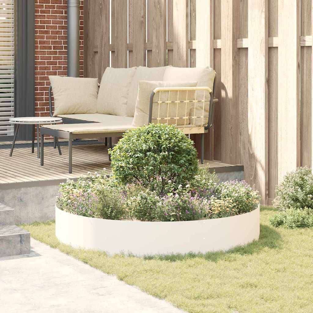 Plantenring 5 pcs Wit 120 x 120 x 20 cm Koudgewalst staal is nu te koop bij PeponiXL, paradijselijk wonen!