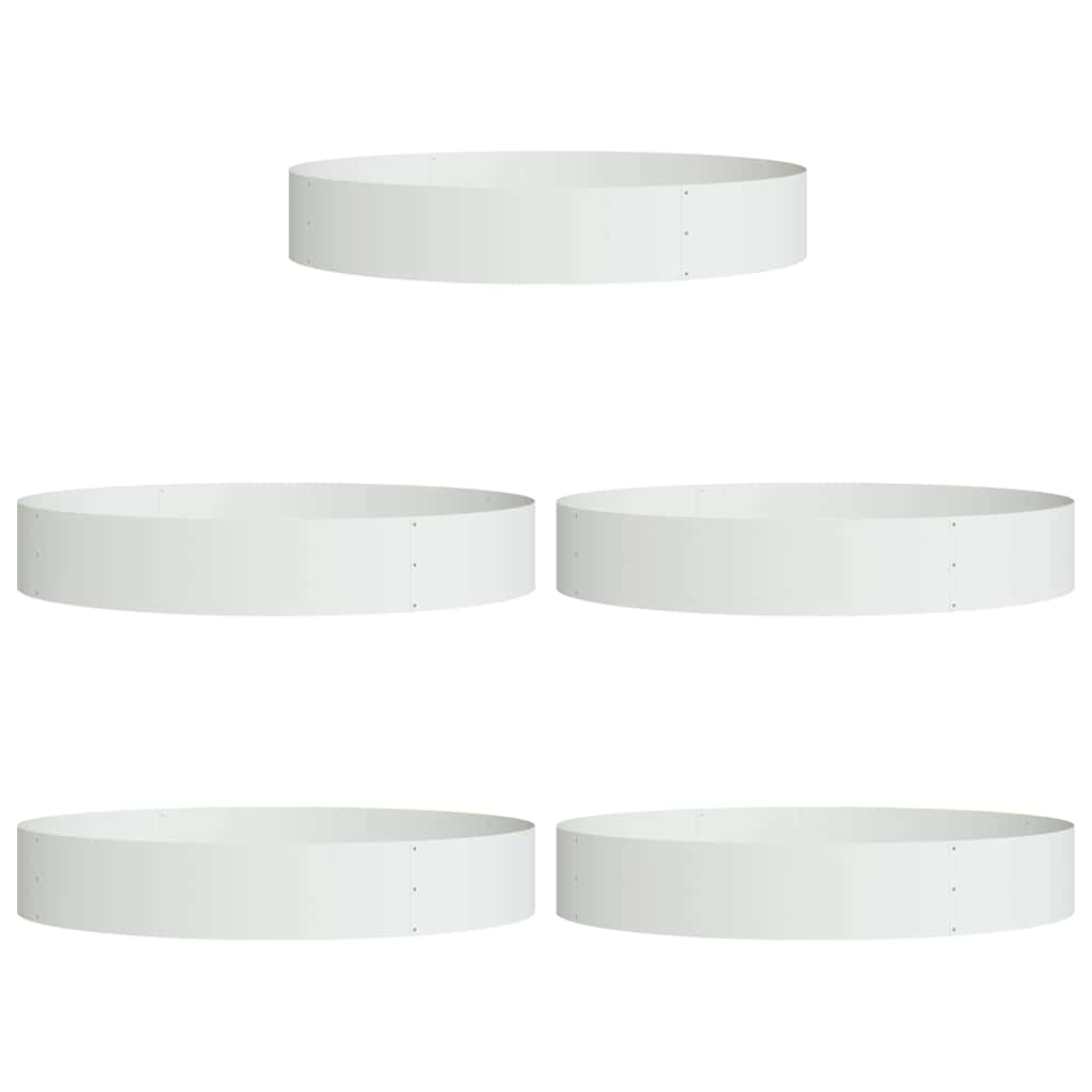 Plantenring 5 pcs Wit 120 x 120 x 20 cm Koudgewalst staal is nu te koop bij PeponiXL, paradijselijk wonen!