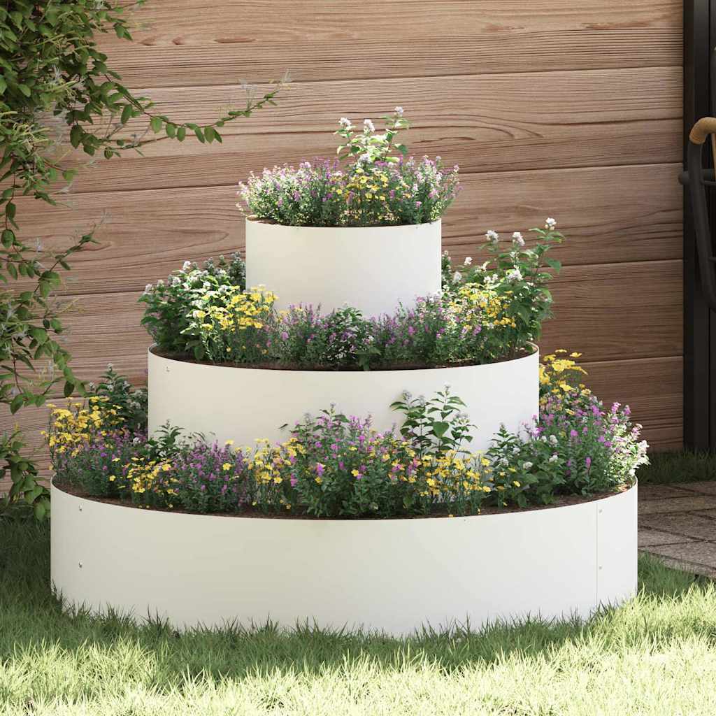 Tuin Bloempot Wit 90 x 90 x 20 cm Koudgewalst staal is nu te koop bij PeponiXL, paradijselijk wonen!