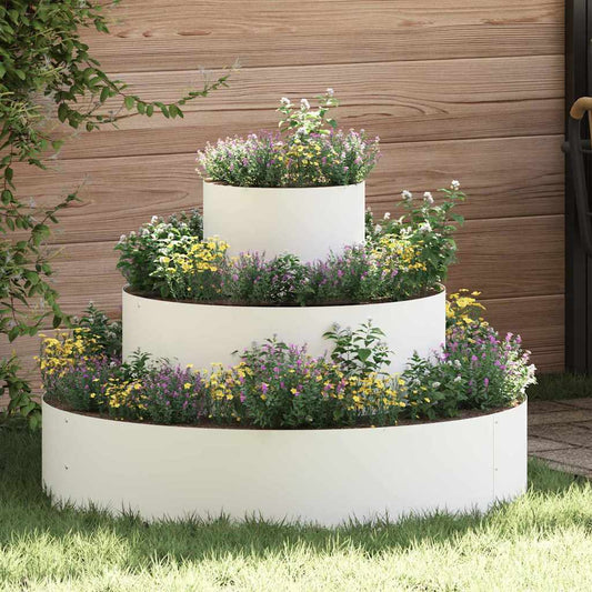 Tuin Bloempot Wit 90 x 90 x 20 cm Koudgewalst staal is nu te koop bij PeponiXL, paradijselijk wonen!