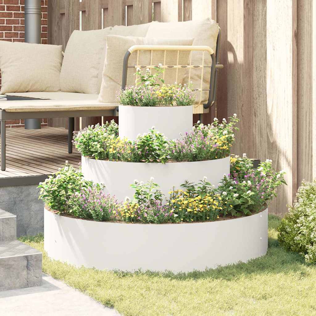 Tuin Bloempot Wit 90 x 90 x 20 cm Koudgewalst staal is nu te koop bij PeponiXL, paradijselijk wonen!