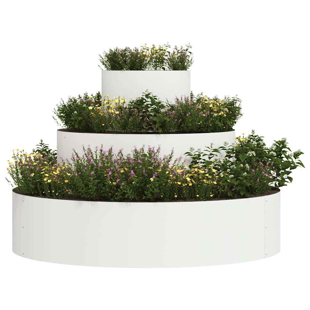 Tuin Bloempot Wit 90 x 90 x 20 cm Koudgewalst staal is nu te koop bij PeponiXL, paradijselijk wonen!