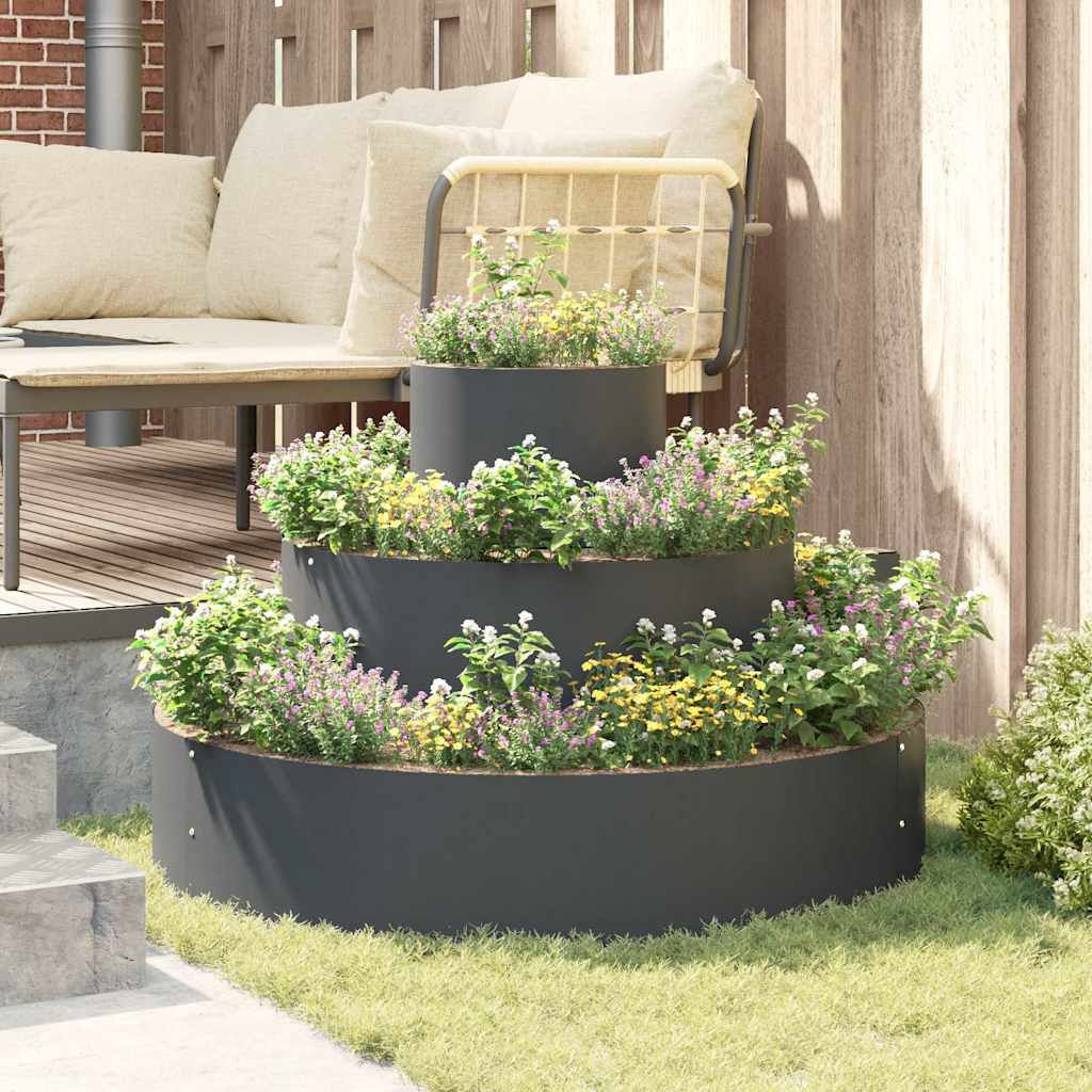 Tuin Bloempot Antraciet 90 x 90 x 20 cm Koudgewalst staal is nu te koop bij PeponiXL, paradijselijk wonen!
