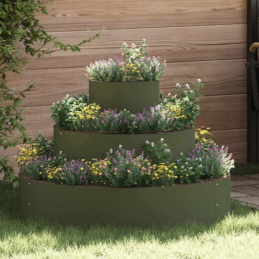 Tuin Bloempot Olijf Groen 90 x 90 x 20 cm Koudgewalst staal is nu te koop bij PeponiXL, paradijselijk wonen!