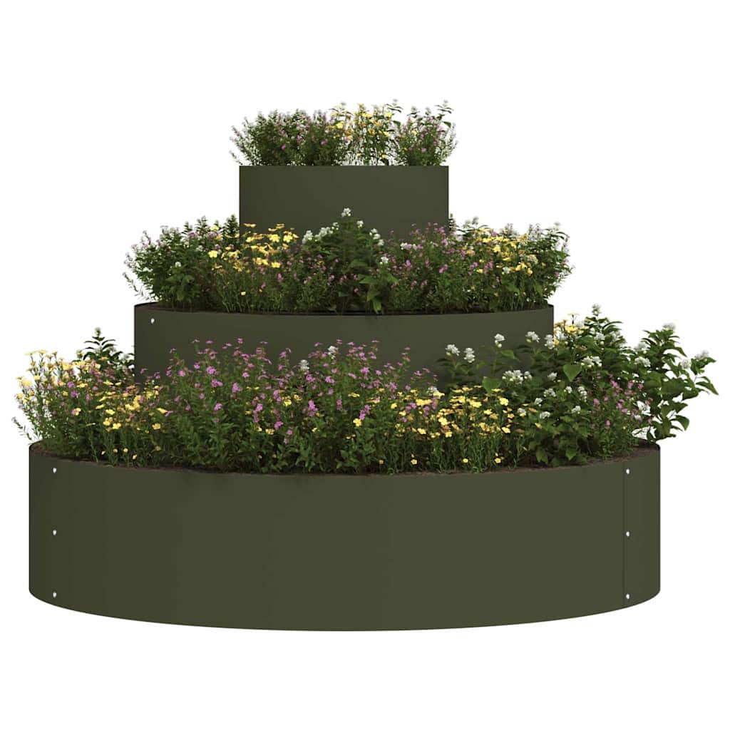 Tuin Bloempot Olijf Groen 90 x 90 x 20 cm Koudgewalst staal is nu te koop bij PeponiXL, paradijselijk wonen!